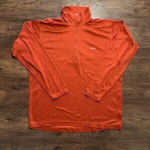 PATAGONIA Orange Capilene Quarter Zip Gorpcore Base Layer - Large